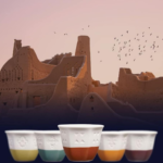 Coffee culture using themed ceramic cups