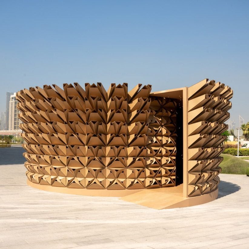 A cardboard pavilion for Dubai Design Week